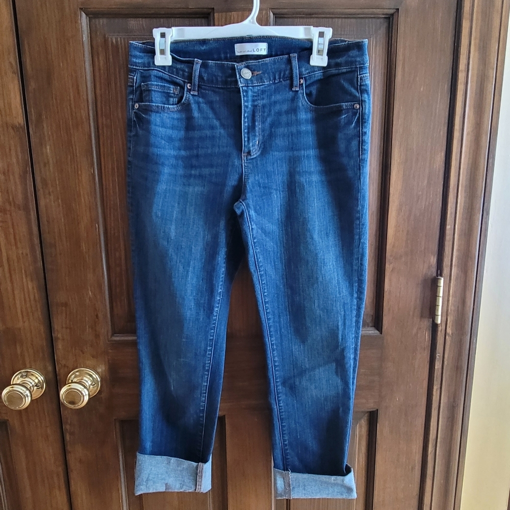 Loft Sz 8 Cropped Women's Blue Jeans W 32 R 9 L 24